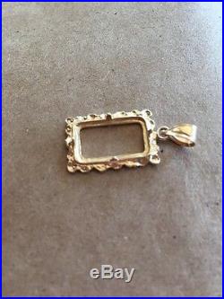 14K Pretty Yellow Gold 1.8 Gram Nugget Frame for 1 Gram Gold Pamp Suisse Bar