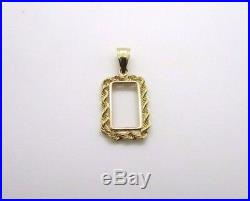 14K Pretty Yellow Gold Rope Frame for 1 Gram Gold Pamp Suisse Bar