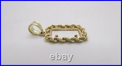 14K Pretty Yellow Gold Rope Frame for 1 Gram Gold Pamp Suisse Bar