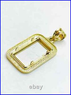 14k Gold Greek Key Bezel frame for 1 gram PAMP Suisse Fortuna Gold Bar