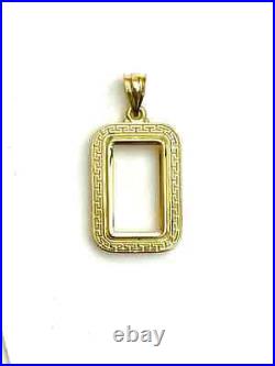 14k Gold Greek Key Bezel frame for 1 gram PAMP Suisse Fortuna Gold Bar