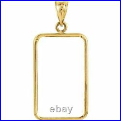 14k Solid Gold 4 Prong Bezel frame for 5.0 gram Pamp Suisse Fortuna Gold Bar