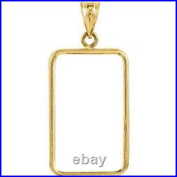 14k Yellow Gold FN 6 Prong Bezel frame for 2.5 gram Pamp Suisse Fortuna Gold Bar