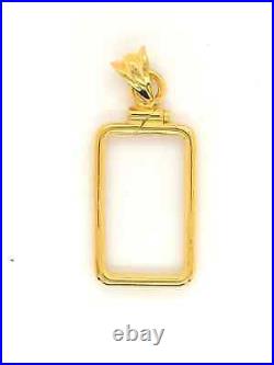 14k Yellow Gold FN Screw Top Coin Bezel 1 gram Pamp Suisse Fortuna Gold Bar