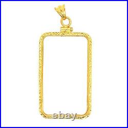 14k Yellow Gold Faceted Screw Top Coin Bezel 1 oz Pamp Suisse Fortuna Gold Bar