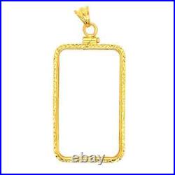 14k Yellow Gold Plated Faceted Screw Top Coin Bezel 1 oz Pamp Suisse Fortuna Bar