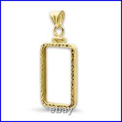 14k Yellow Gold Plated Faceted Screw Top Coin Bezel 1 oz Pamp Suisse Fortuna Bar