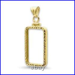 14k Yellow Gold Plated Faceted Screw Top Coin Bezel 1 oz Pamp Suisse Fortuna Bar