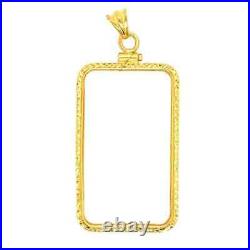 14k Yellow Gold Plated Faceted Screw Top Coin Bezel 1 oz Pamp Suisse Fortuna Bar