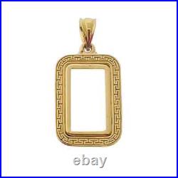 14k Yellow Gold Plated Greek Key Bezel frame 1.0 gram Pamp Suisse Fortuna Bar