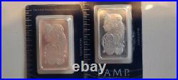 (2) 1 oz silver bar Pamp Suisse Lady Fortuna in Assay With Consecutive Serial Numb
