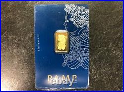 2.5 GRAM. 9999 FINE GOLD PAMP BAR SEALED WithASSAY CARD LADY FORTUNA
