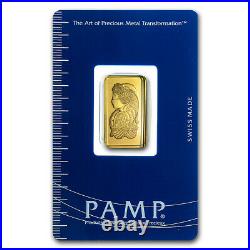 2.5 Gram Gold Bar PAMP Suisse Lady Fortuna In Assay