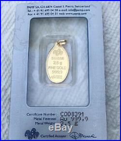 2.5 Gram Gold Bar with PENDANT PAMP Fortuna