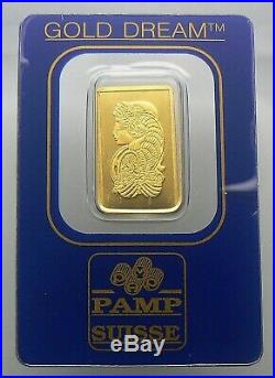 2.5 Gram Gold Dream Pamp Suisse 24k Gold Bar. 9999 Bar #144400