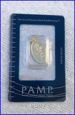 2.5 Gram Oval Gold Bar with PENDANT PAMP ROSE