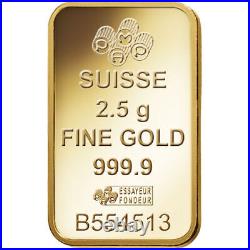 2.5 Gram PAMP Suisse Fortuna Veriscan Gold Bar (New with Assay)