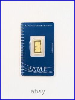 2.5 Gram PAMP Suisse Lady Fortuna 999,9 Fine Gold Bar Sealed in Assay Card