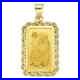 2.5 Gram Pamp Suisse. 999 Lady Fortuna Bar Pendant 22MMX13MM 14k Gold Plated