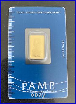 2.5 Gram Pamp Suisse Lady Fortuna Carded Fine Gold Bar Bullion Investment