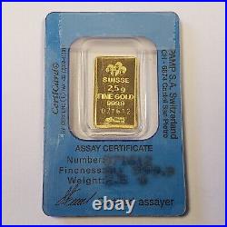 2.5 g. 9999 Gold Bar PAMP Suisse Gold Dream SKU-G2863