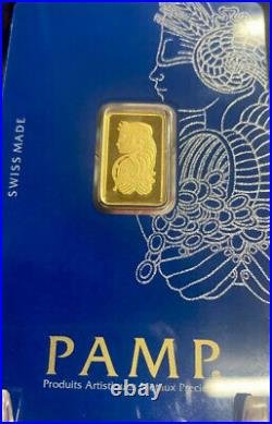2.5 gram. 9999 Fine Gold Bar Certified And Sealed PAMP Bullionpost Imported