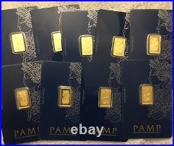 2.5 gram. 9999 Gold Bar PAMP Suisse Fortuna Sealed with Assay Card