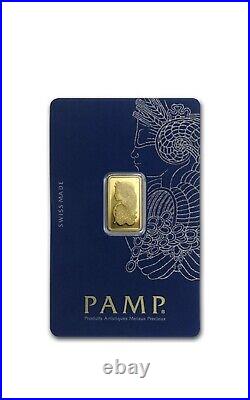 2.5 gram Gold Bar PAMP Suisse Lady Fortuna Veriscan (In Assay)