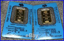 2-5 gram Gold Bars! PAMP Suisse Fortuna & Liberty 999.9 Fine in Sealed Assay
