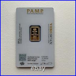 2.5g Gold bullion Pamp new, sealed with certificate