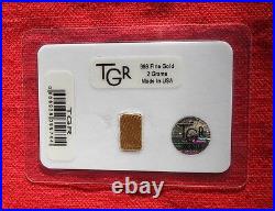2 gram GOLD TGR BULLION REAL SECURITY EDITION 999 Bar Sealed In Assay card L@@K