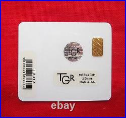 2 gram GOLD TGR BULLION Year of the Monkey Gold Bar Sealed (In Assay) CARD