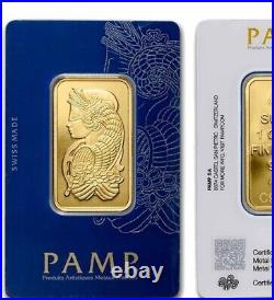 2 x 1 Ounce Pamp Suisse Lady Fortuna series b and c -24k -IN ASSAY