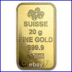 20 gram Gold Bar PAMP Suisse Fortuna Veriscan (In Assay)