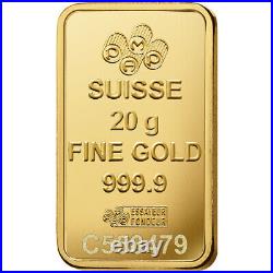 20 gram Gold Bar PAMP Suisse Rosa 999.9 Fine in Sealed Assay