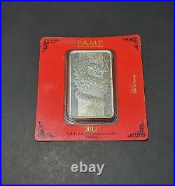 (2012) 100 Gram. 9999 Silver Year of the Dragon Pamp Suisse Sealed In Assay