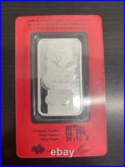 2012 PAMP Suisse Lunar Year of the Dragon 1 oz. 999 Silver Bar in Assay card