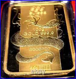 2012 Pamp Suisse Lunar Year of the Dragon. 9999 Gold Bar 100g Special # B000707