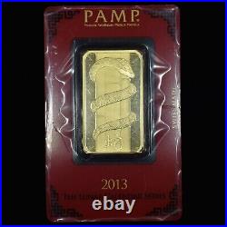 2013 1 Oz Gold Bar? Pamp Suisse Lunar Snake? 9999 Carded Sealed Fine? Trusted