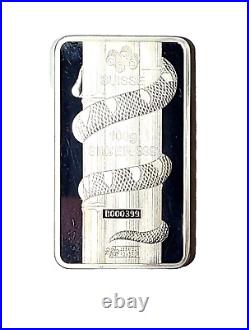 2013 PAMP Suisse 100 gram Silver Bar Lunar Year of the Snake