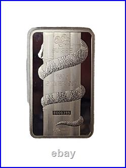 2013 PAMP Suisse 100 gram Silver Bar Lunar Year of the Snake