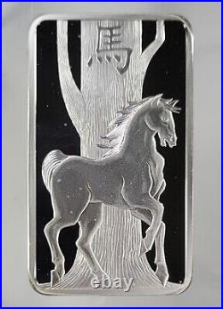 2014 Pamp Suisse Lunar Calendar Series Horse 100g. 999 Fine Pure Silver Bar