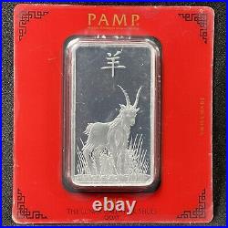 2015 Goat Silver Bar Pamp Lunar Calendar Series 100 Gram. 999 Carded Sealed