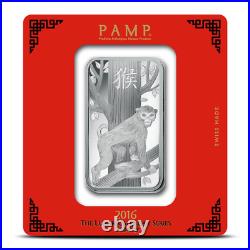 2016 Monkey Lunar Series 100 Grams. 9999 Silver Bar Pamp Suisse -$198.88