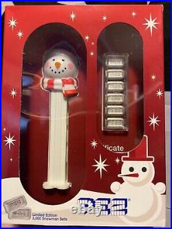 2019 Pamp Suisse Snowman PEZ Dispenser, 30g. 999 Silver FIRST IN THE SERIES