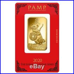 2020 PAMP Lunar Year of the Rat 1 oz Gold Bar sealed in Assay Card SKU59703