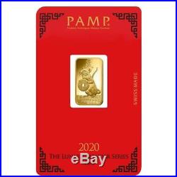 2020 PAMP Lunar Year of the Rat 5g Gold Bar sealed in Assay Card SKU59704