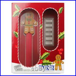 2020 PEZ Gingerbread Man Dispenser PAMP Suisse 5g. 999 Silver 6pc Wafers JP382