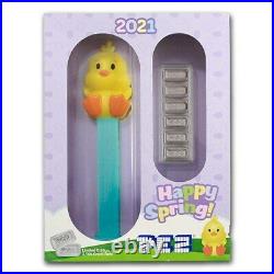 2021 PEZ Gift Set with Baby Chick Dispenser & 6x 5 g. 999 Silver Wafers 3,500 made