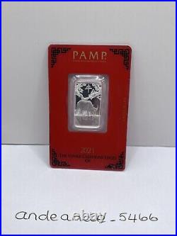 2021 Pamp Suisse Lunar Ox 10 gram 999 Silver Bar in Assay Scarce Low COA C000518